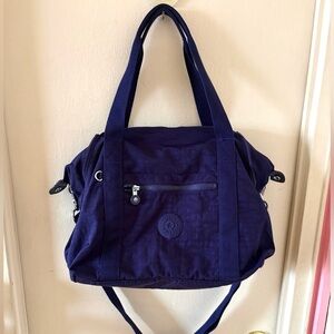 Kipling Purple Art Tote Bag w Top Handles and Crossbody Strap